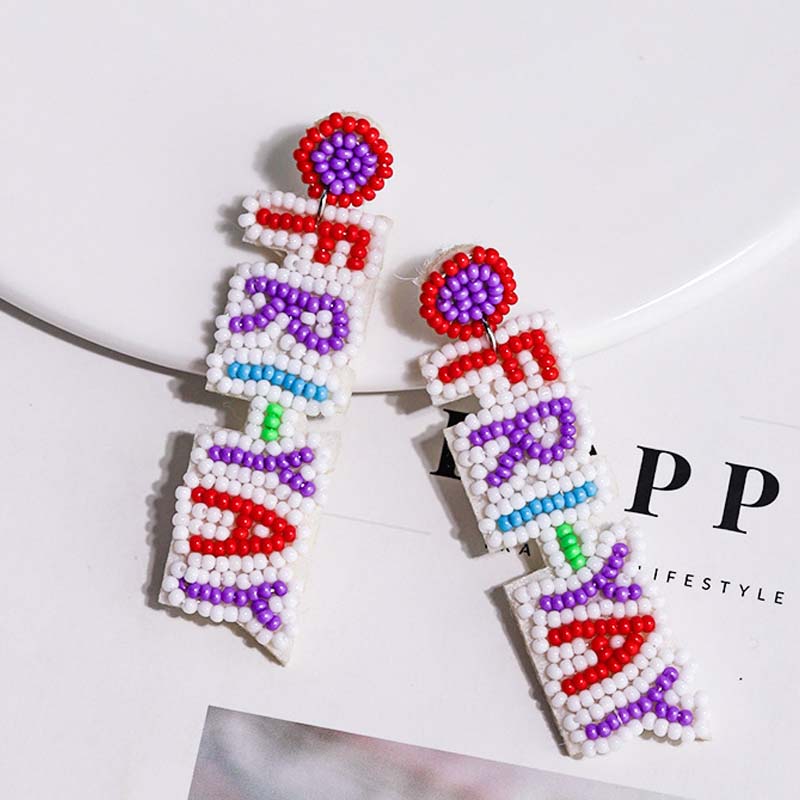 Color Friday Rice Bead Earrings