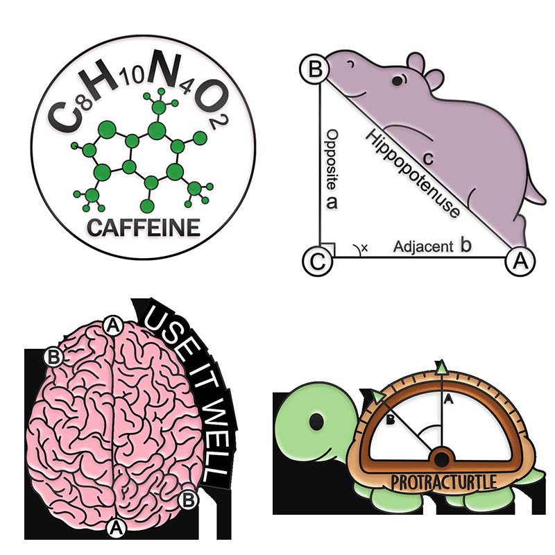 Discipline Formula Cute Animal Pin Set