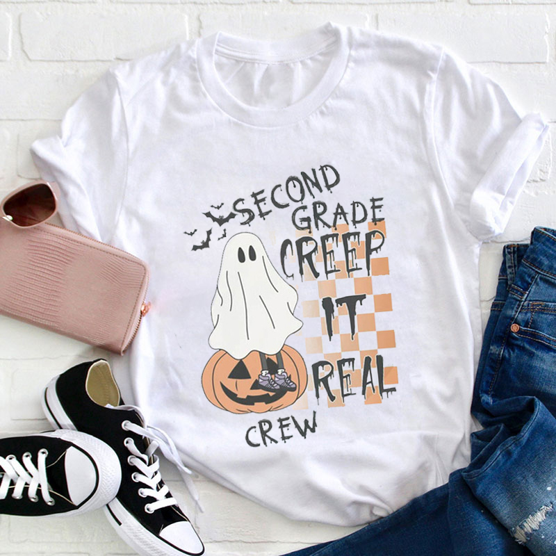 Personalized Grade Creep It Real Crew Teacher T-Shirt