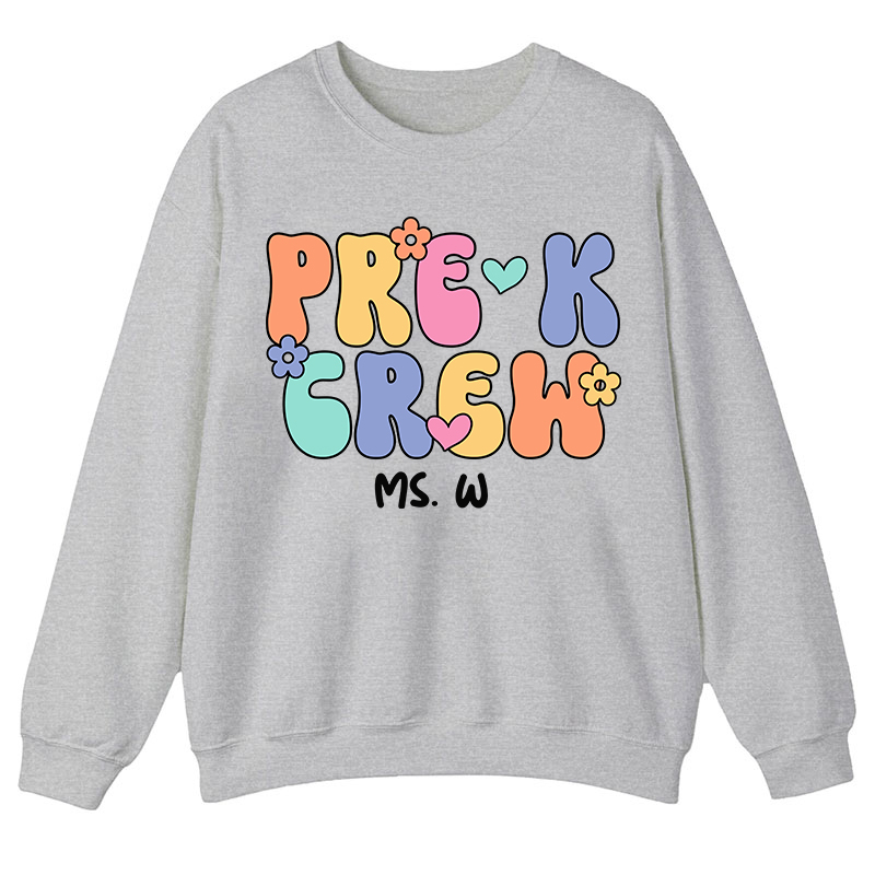 Personalized Grade And Name Crew Teacher Sweatshirt