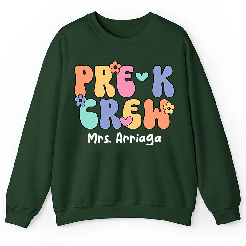 Personalized Grade And Name Crew Teacher Sweatshirt