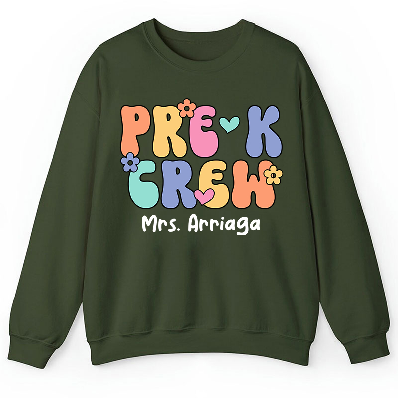 Personalized Grade And Name Crew Teacher Sweatshirt