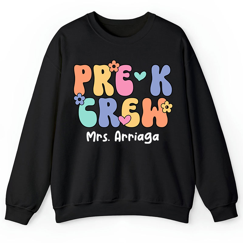 Personalized Grade And Name Crew Teacher Sweatshirt