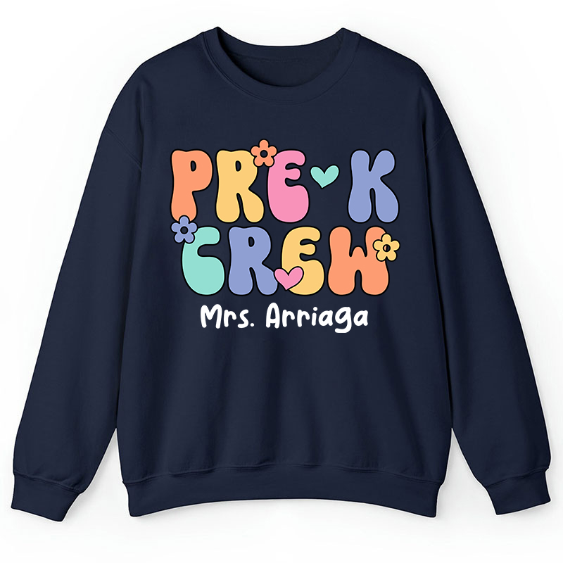 Personalized Grade And Name Crew Teacher Sweatshirt