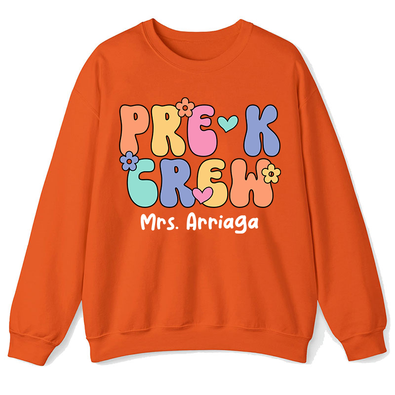 Personalized Grade And Name Crew Teacher Sweatshirt