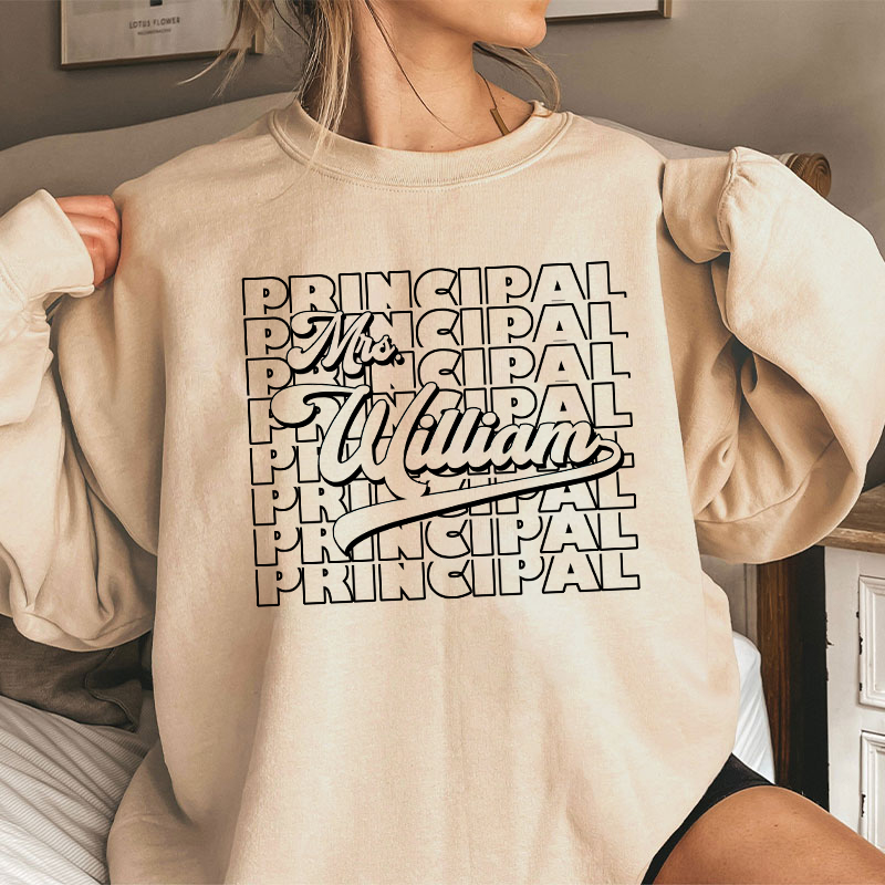 Personalized Name And Position Simple Teacher Sweatshirt