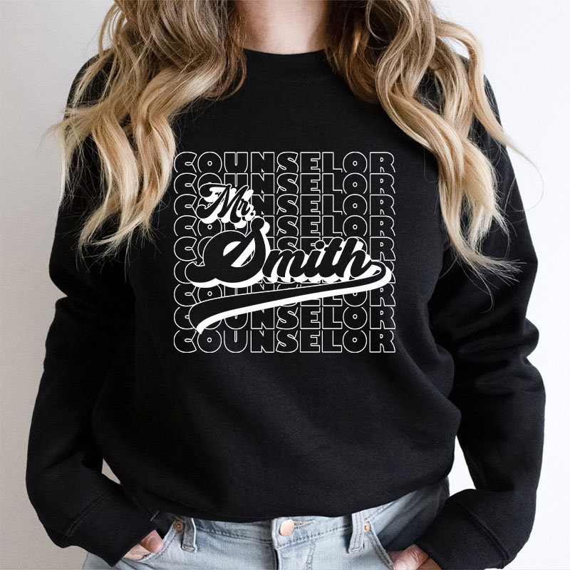 Personalized Name And Position Simple Teacher Sweatshirt