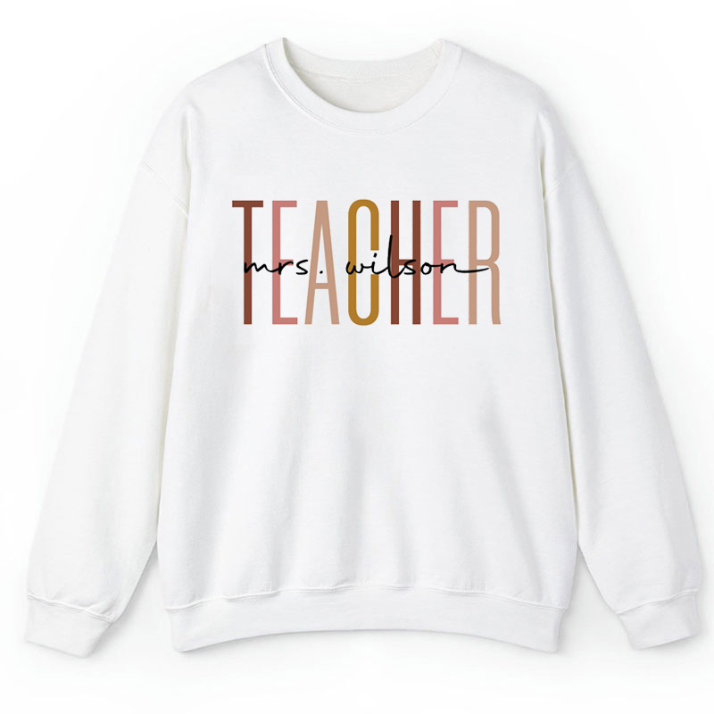 Personalized Name Simple Teacher Sweatshirt