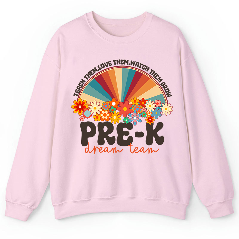 Personalized Teach Love Watch Them Grow Teacher Sweatshirt