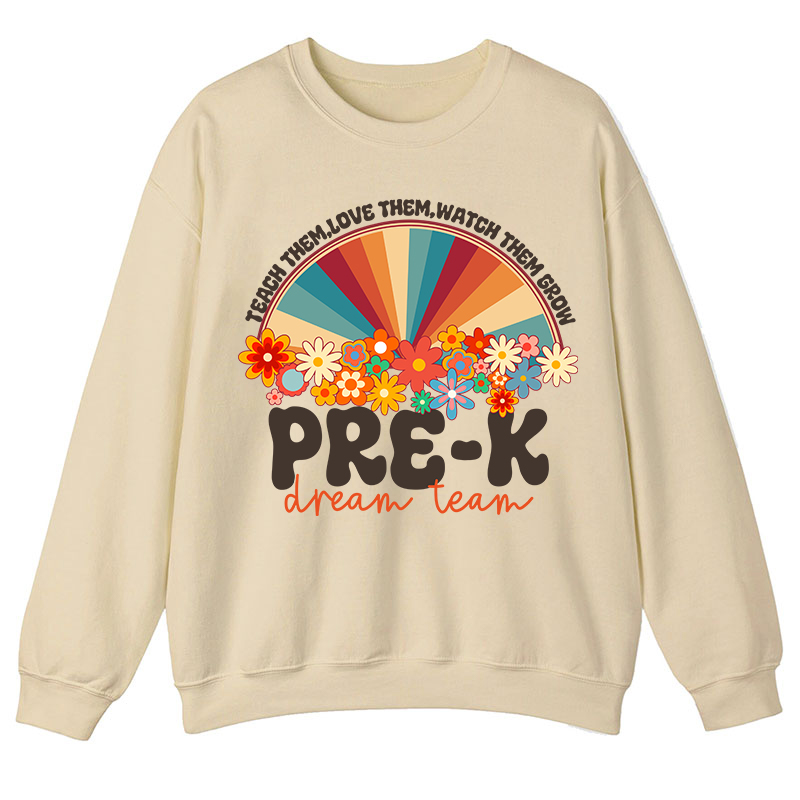 Personalized Teach Love Watch Them Grow Teacher Sweatshirt