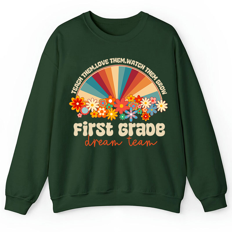 Personalized Teach Love Watch Them Grow Teacher Sweatshirt