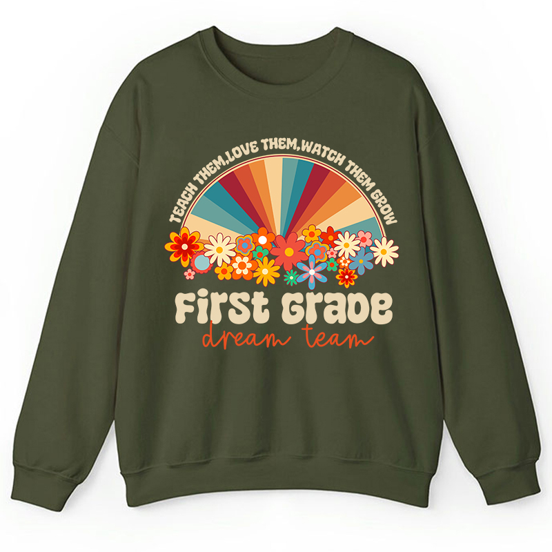 Personalized Teach Love Watch Them Grow Teacher Sweatshirt