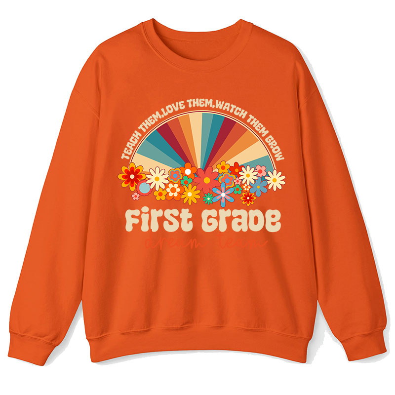 Personalized Teach Love Watch Them Grow Teacher Sweatshirt