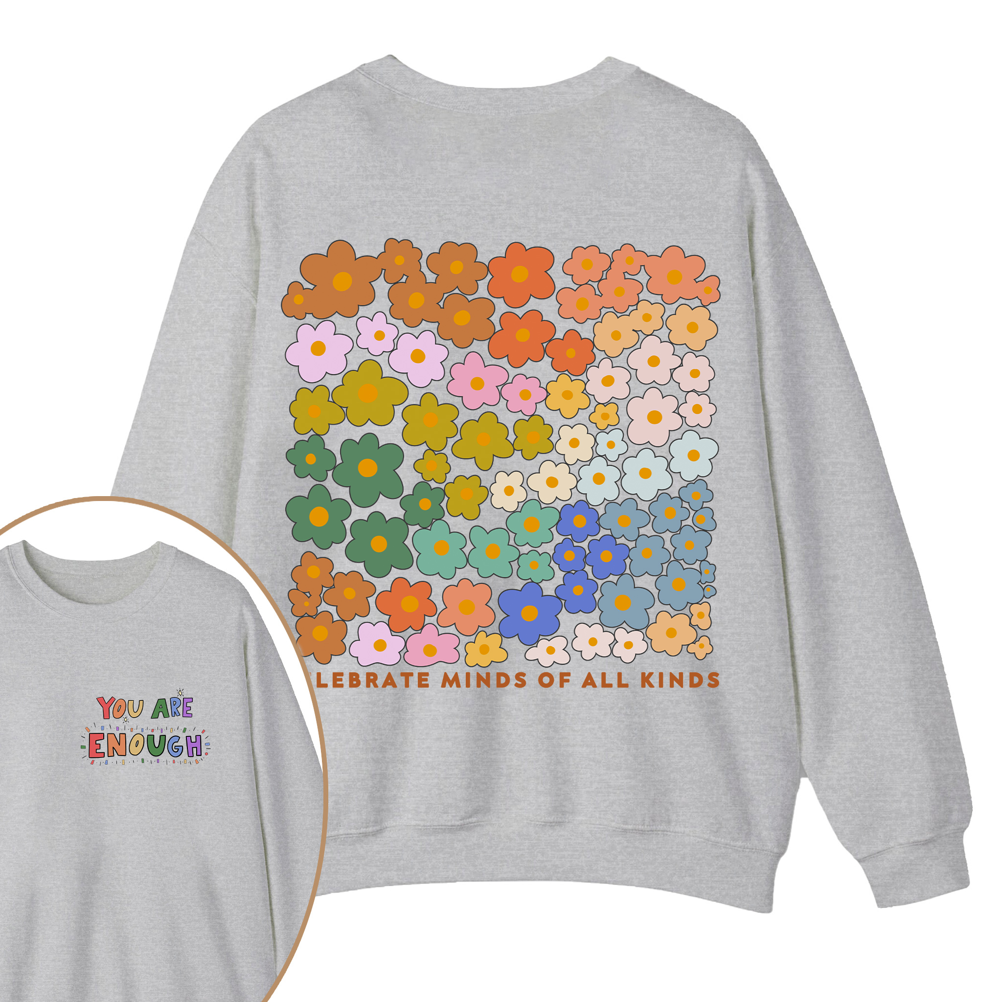 Personalized Name You Are Enough Teacher Two Sided Sweatshirt