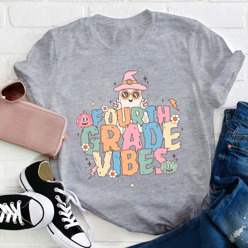 Personalized Grade Boo Vibe Teacher T-Shirt