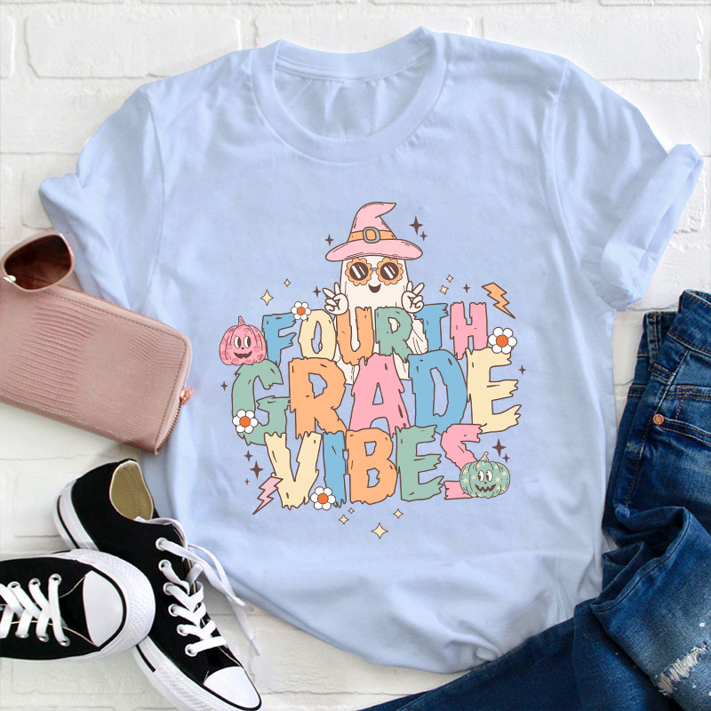 Personalized Grade Boo Vibe Teacher T-Shirt