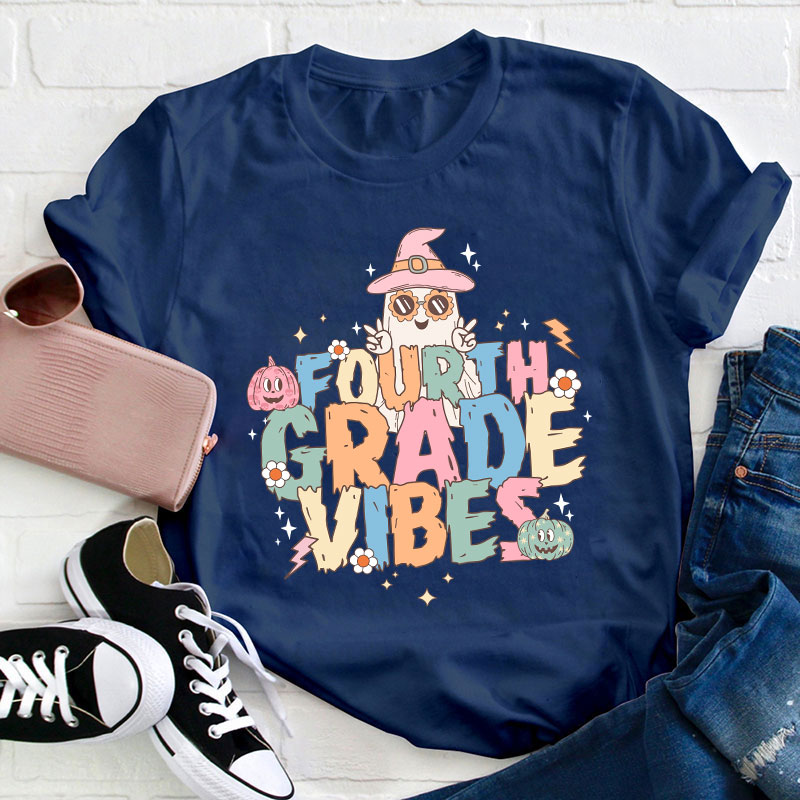 Personalized Grade Boo Vibe Teacher T-Shirt