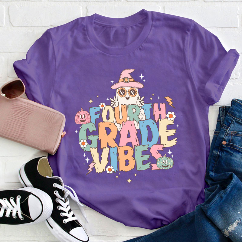 Personalized Grade Boo Vibe Teacher T-Shirt