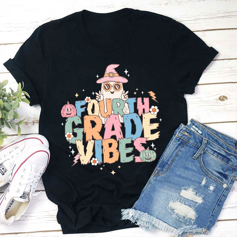 Personalized Grade Boo Vibe Teacher T-Shirt