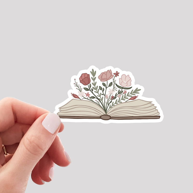 Floral Read More Books Teacher Stickers