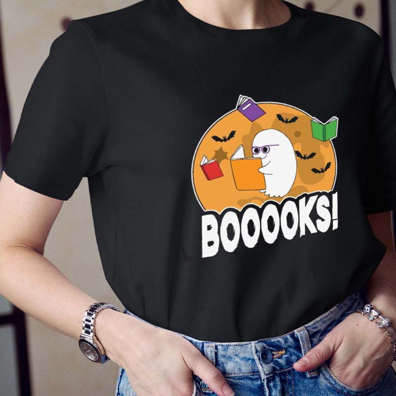 Ghost Read Booooks Teacher T-Shirt
