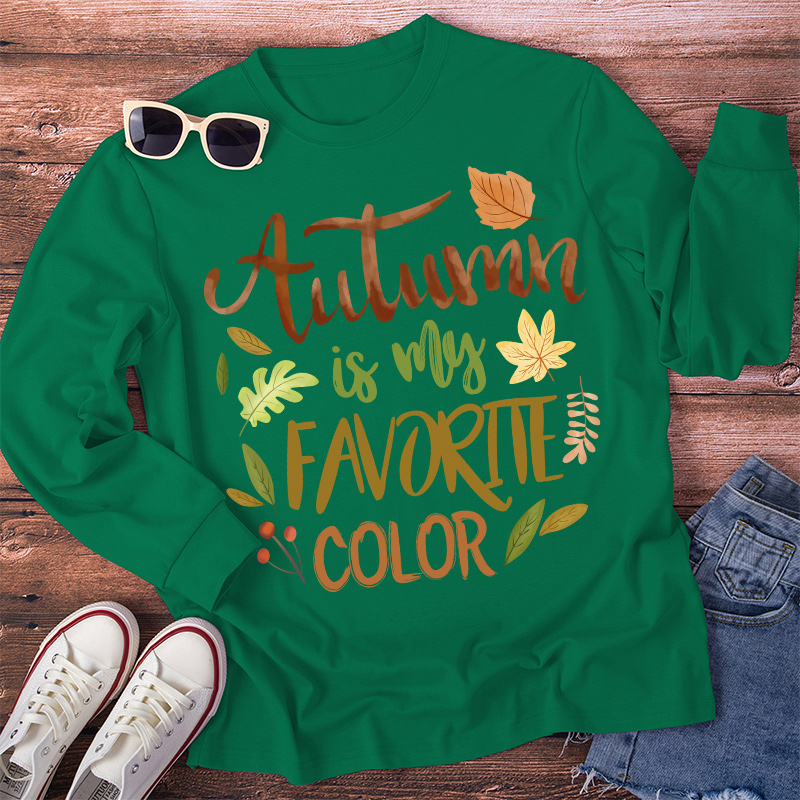 Autumn Is My Favorite Color Teacher Long Sleeve T-Shirt