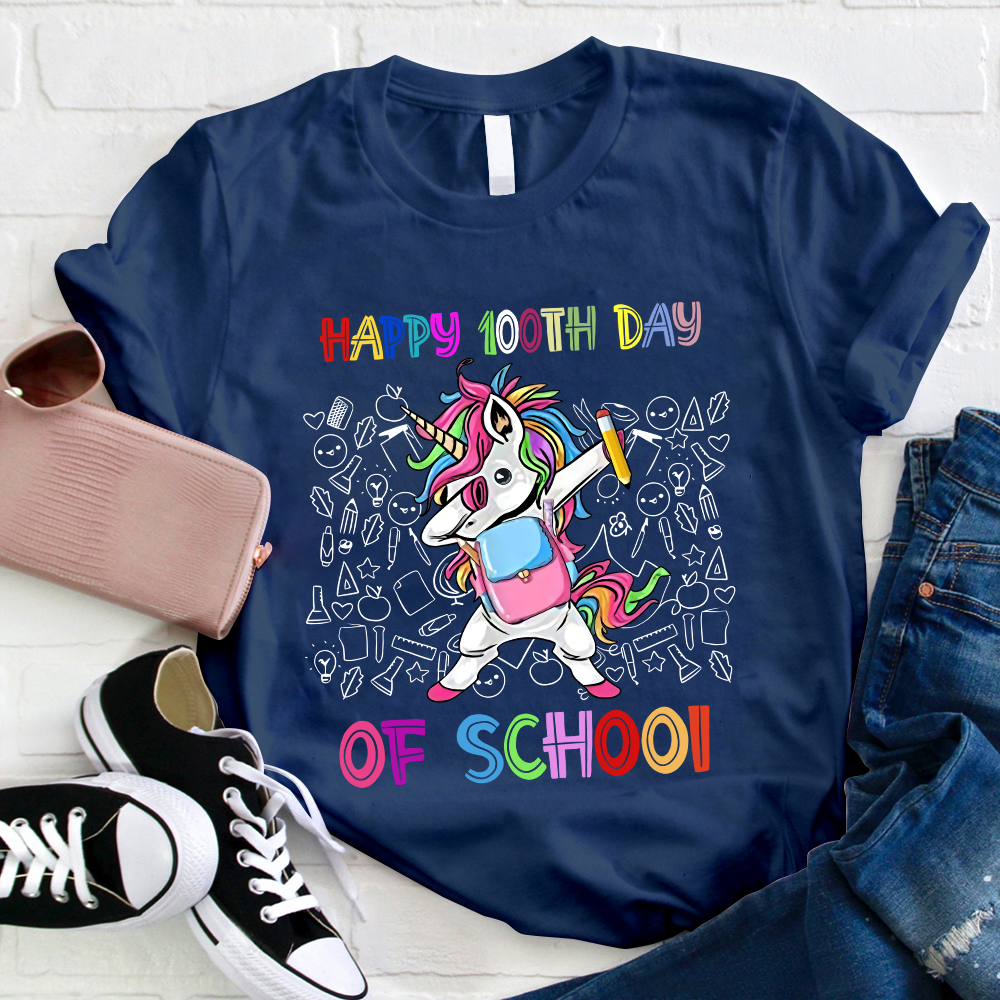 Teacher Happy 100th Day Of School T-Shirt