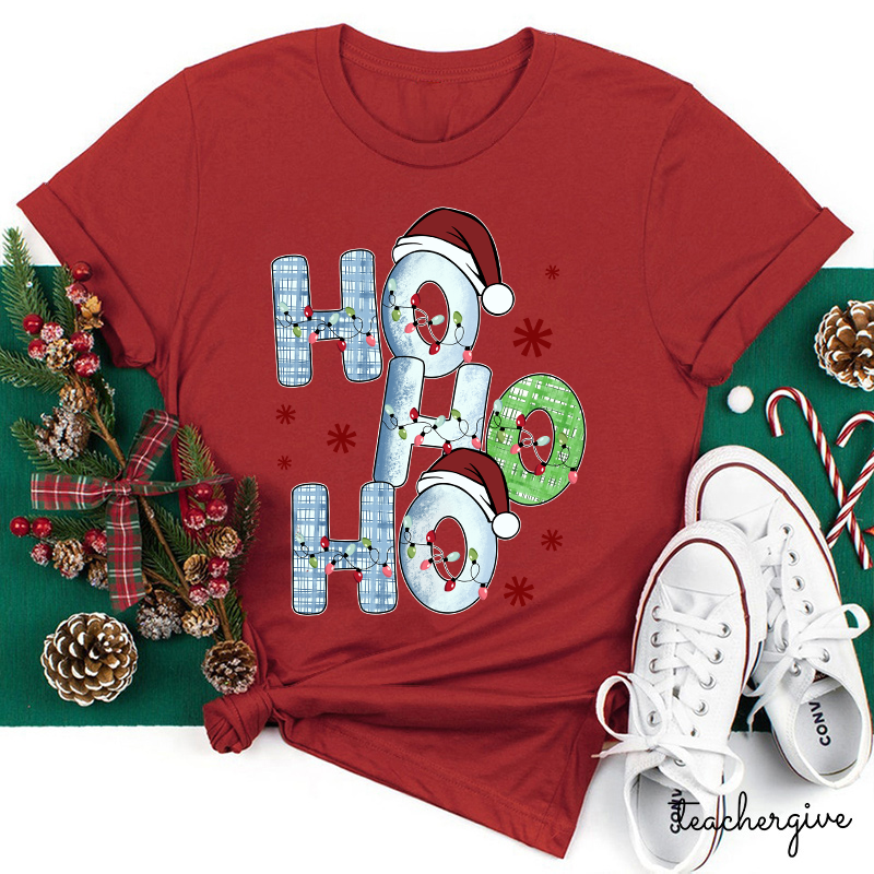 Ho Ho Ho Santa Is Coming Teacher T-Shirt