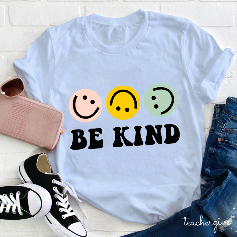 Be Kind Smiling Face Teacher T-Shirt