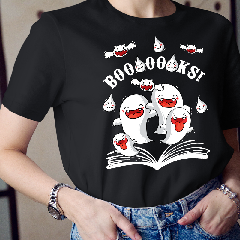 Halloween Booooks Cute Ghosts T-Shirt