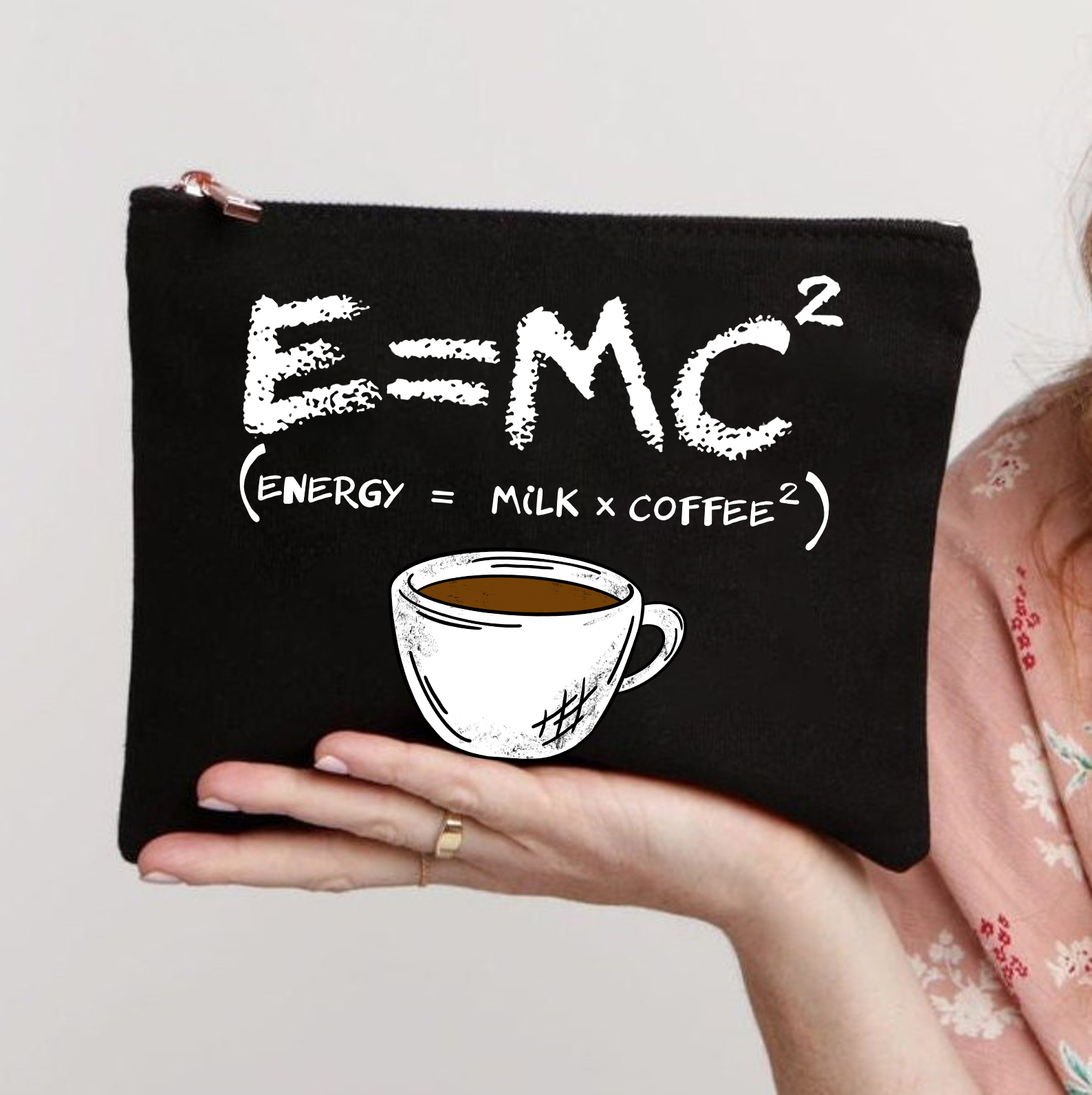 Energy=Milk+Coffee Makeup Bag