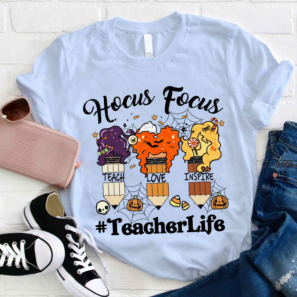 Hocus Pocus Pencil Teach Love Inspire Teacher T-Shirt