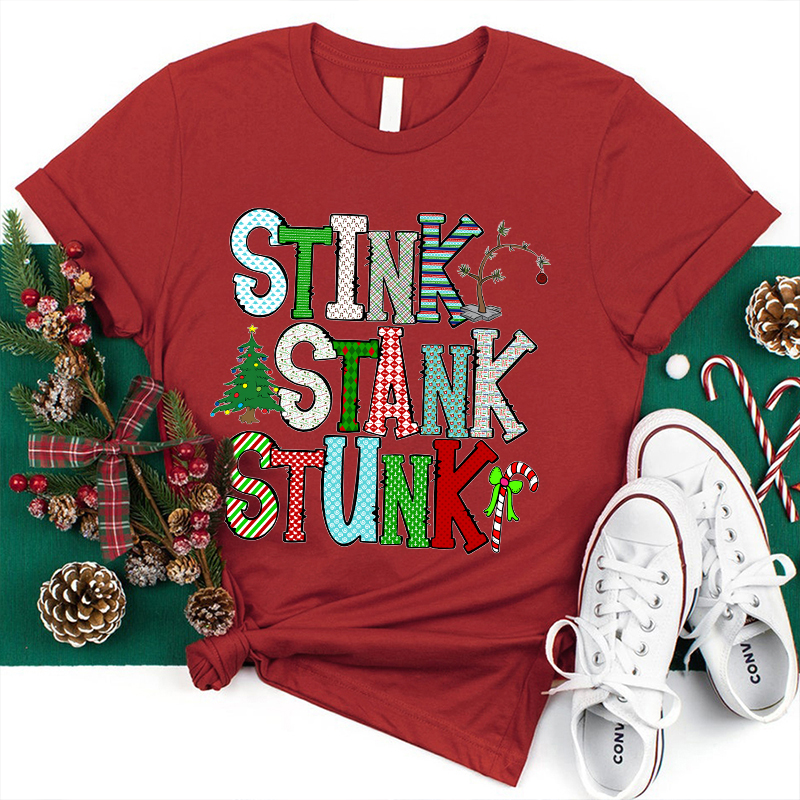 Stink Stank Stunk Candy Canes Teacher T-Shirt