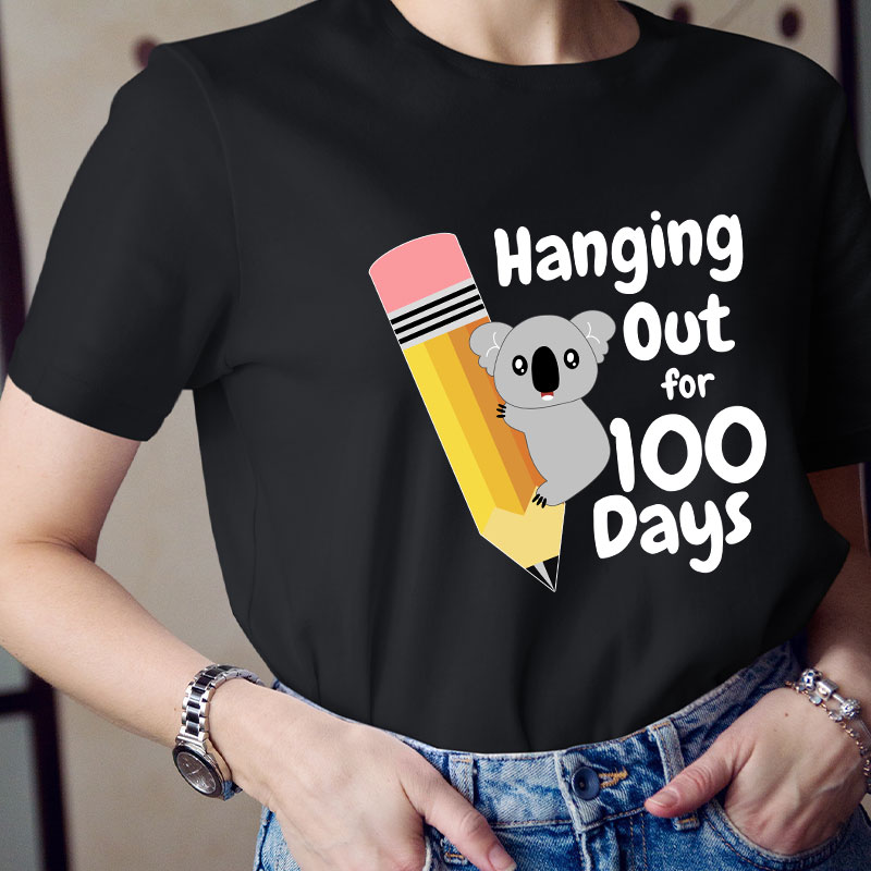 Koala Hanging Out For 100 Days Teacher T-Shirt