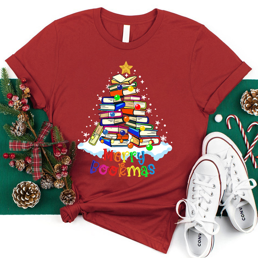 Merry Bookmas Teacher T-Shirt