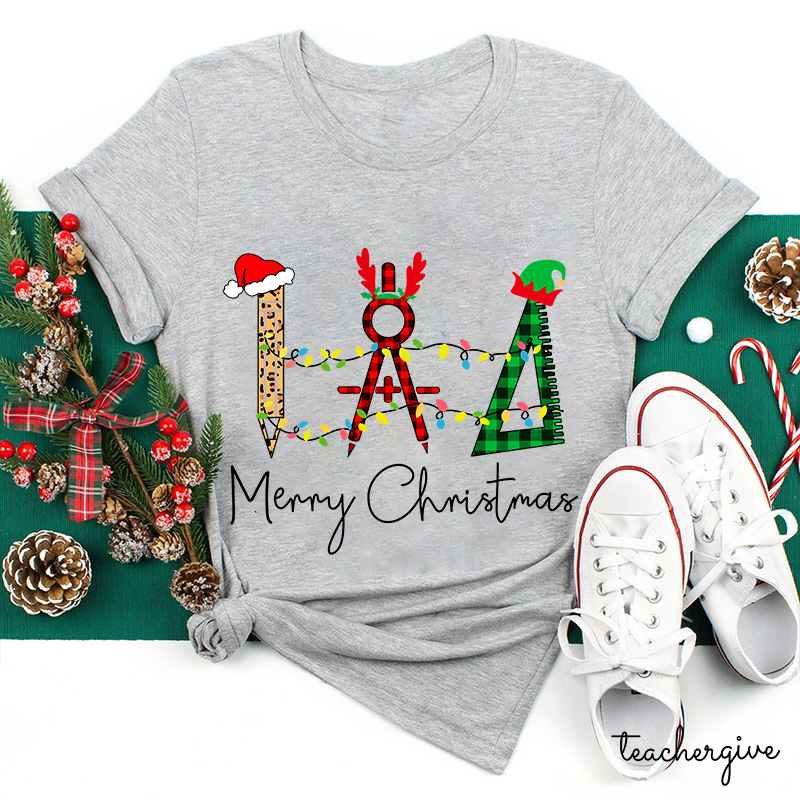 I Love Math And Merry Christmas Teacher T-Shirt