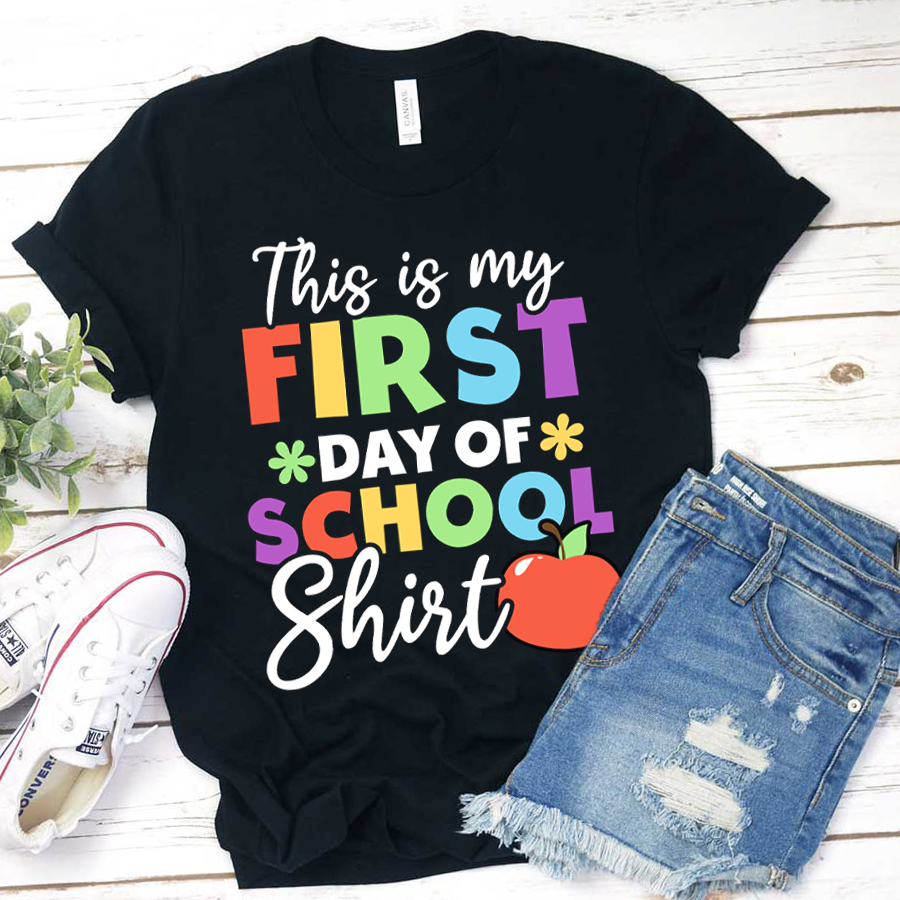 This Is My First Day Of School Shirt Apple  T-Shirt