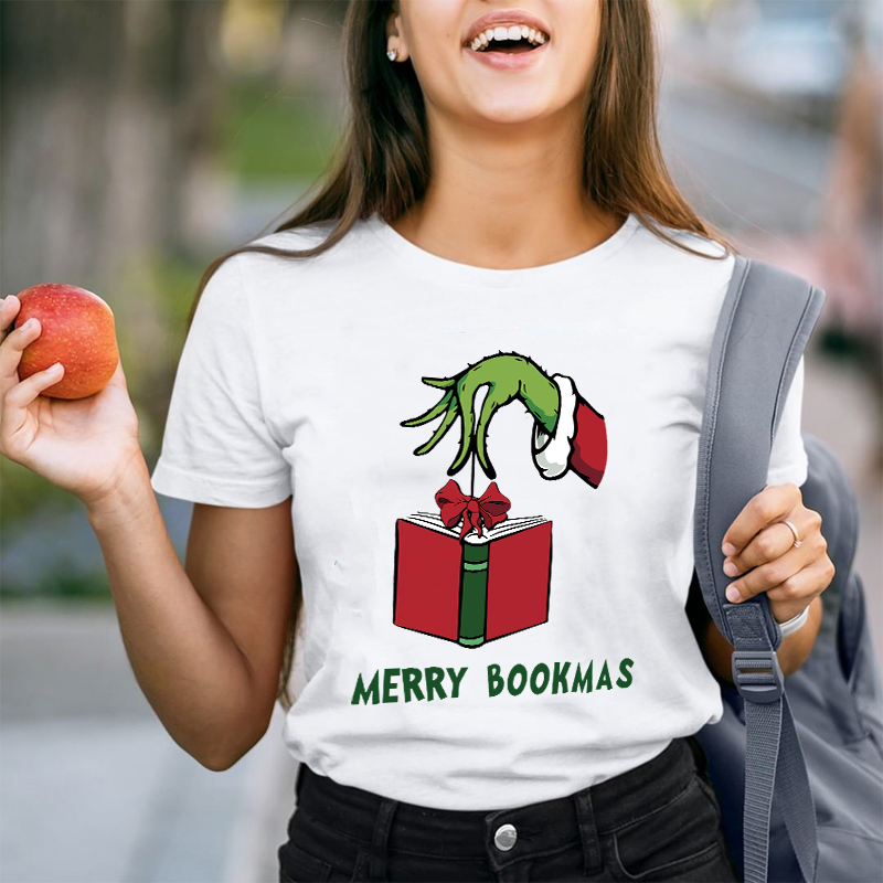 What A Good Day To Read Merry Bookmas Teacher T-Shirt