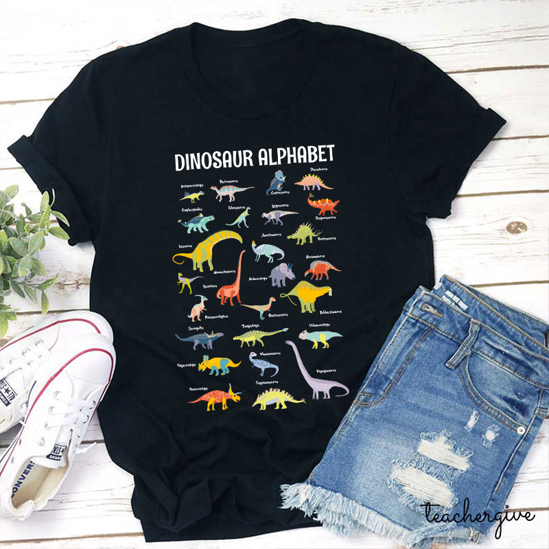Follow The Dinosaur Alphabet Teacher T-Shirt