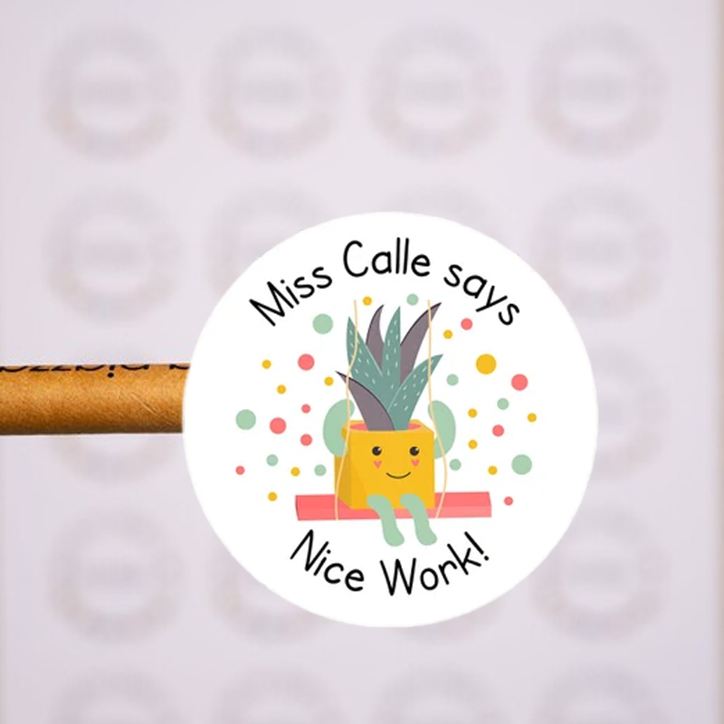 Personalized Cute Cactus Teacher Stickers