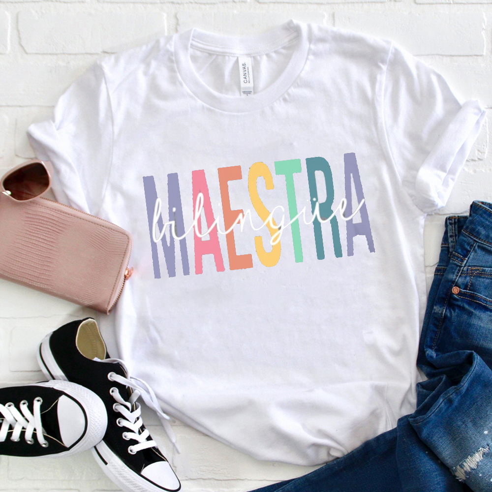 MAESTRA Colorful Letter T-Shirt