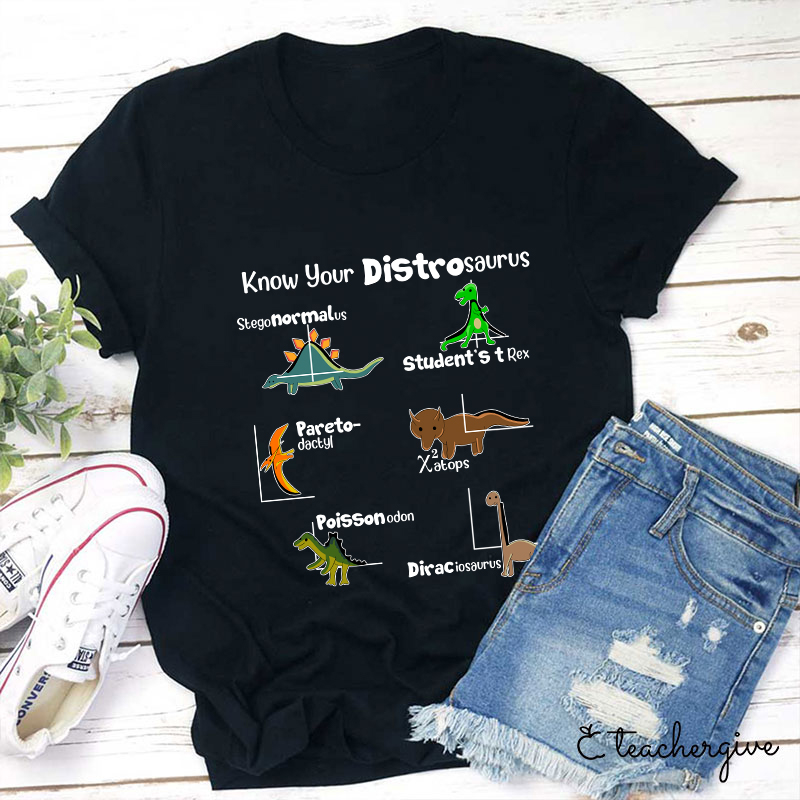 Know Your Distrosaurus Teacher T-Shirt