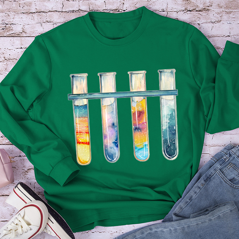 Colorful Test Tubes Teacher Long Sleeve T-Shirt