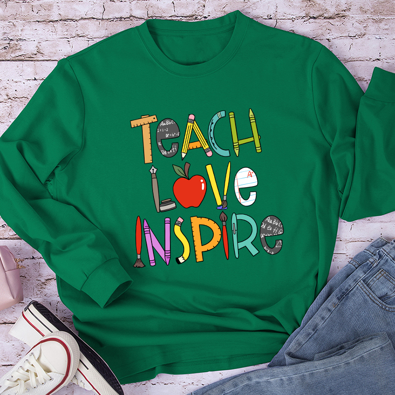 Teach Love Inspire Teacher Long Sleeve T-Shirt