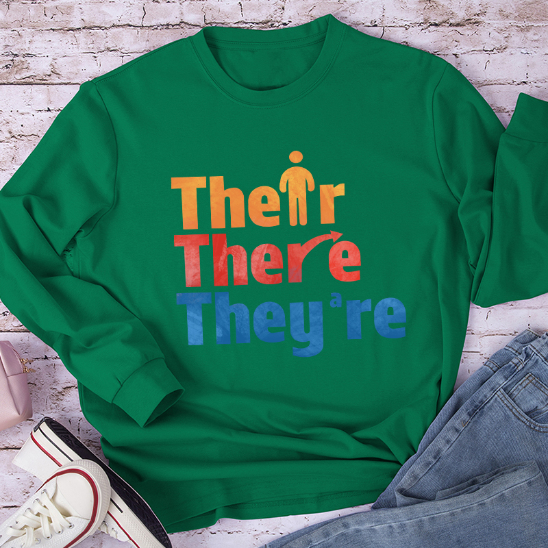 Their There They're Teacher Long Sleeve T-Shirt