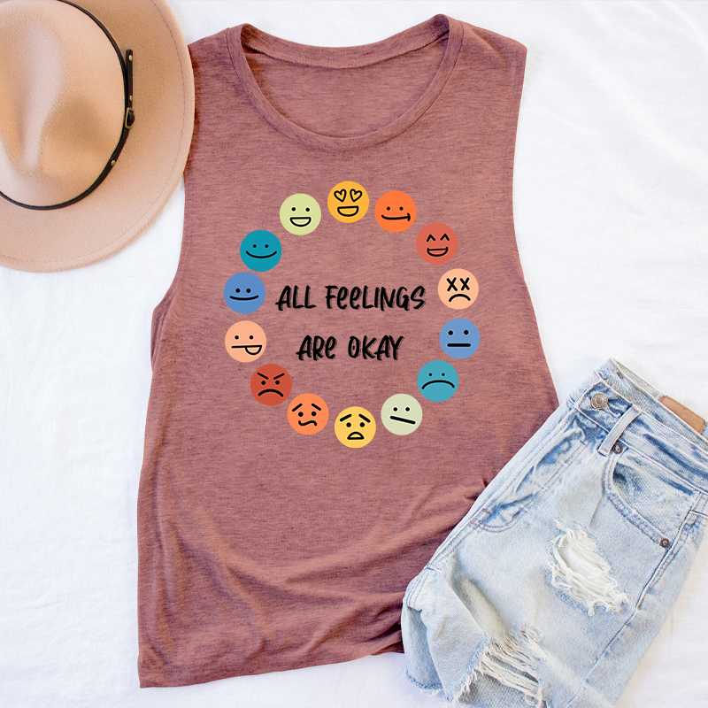All Feelings Are Okay Teacher Tank Top