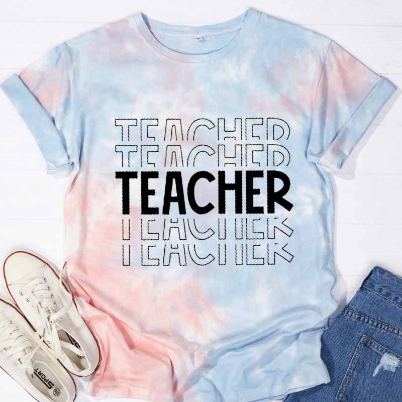 Teacher Letters Teacher Tie-dye T-Shirt
