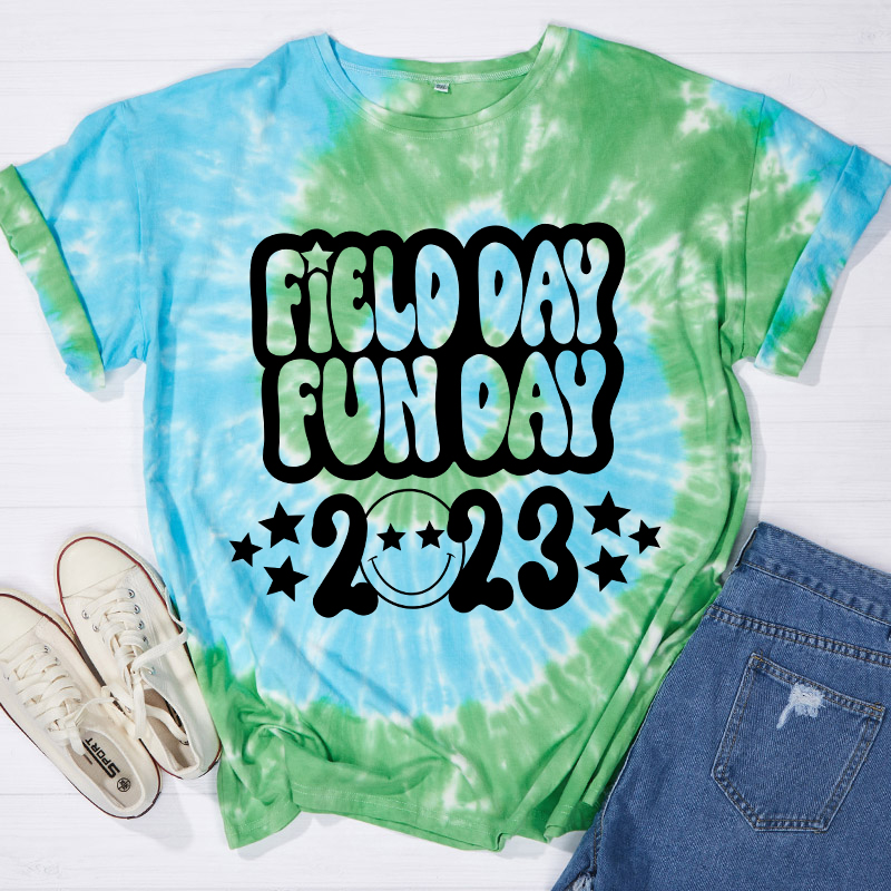Field Day Fun Day Teacher Tie-dye T-Shirt