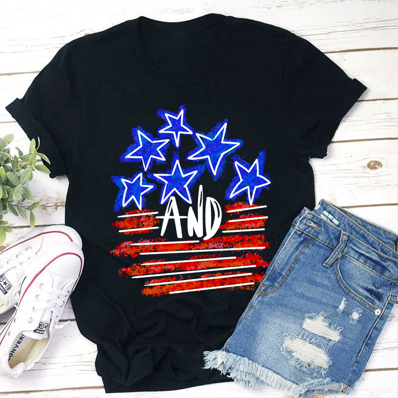 Stars And Flag Teacher T-Shirt