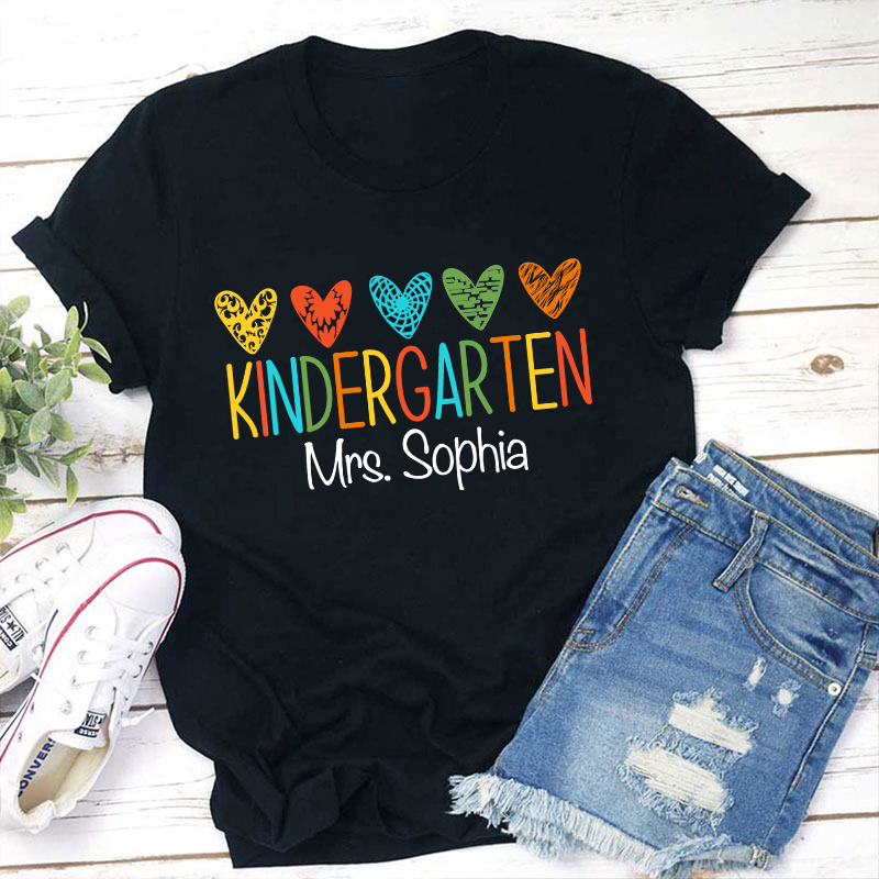 Personalized Grade And Name Kindergarten Teacher T-Shirt